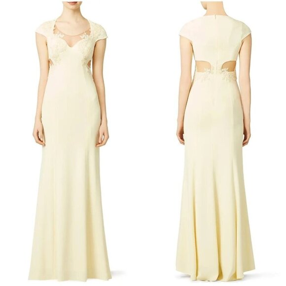 NWT Marchesa Notte Yellow Fields Lace Formal Gown $1245 - Picture 1 of 13